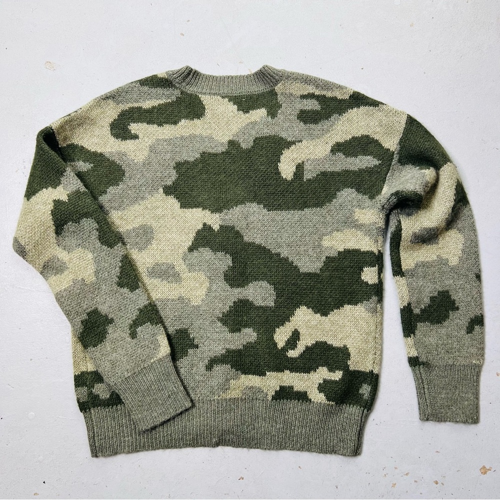 Lucky Brand Camo Green Wool Blend Button Up Cardigan Sweater - Picture 5 of 11